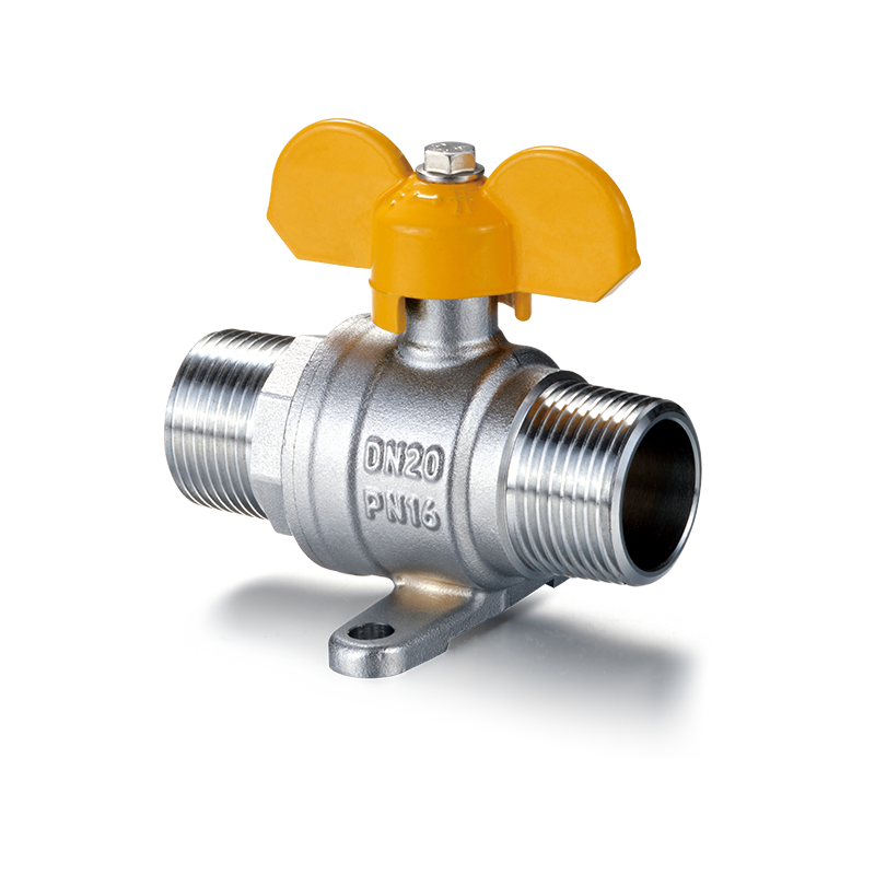 YH-214 Brass Ball Valve dengan Base& Butterfly Handle（M/M）