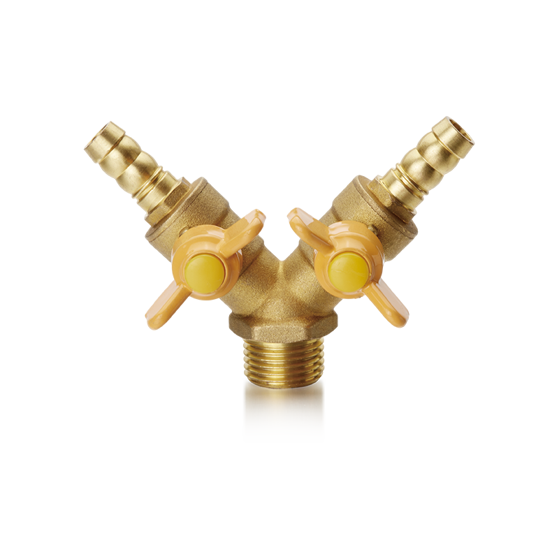 YH-208 Brass Ball Valve（M/Double Hos Connector）